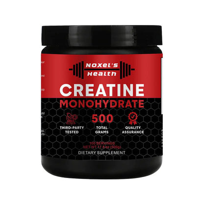 Noxels Health Creatine Monohydrate Powder - 100 Servings (5g) of Micronized Creatine Powder per Serving Creatine Pre Workout Creatine for Building Muscle Creatine Monohydrate 500g (1.1 lbs)