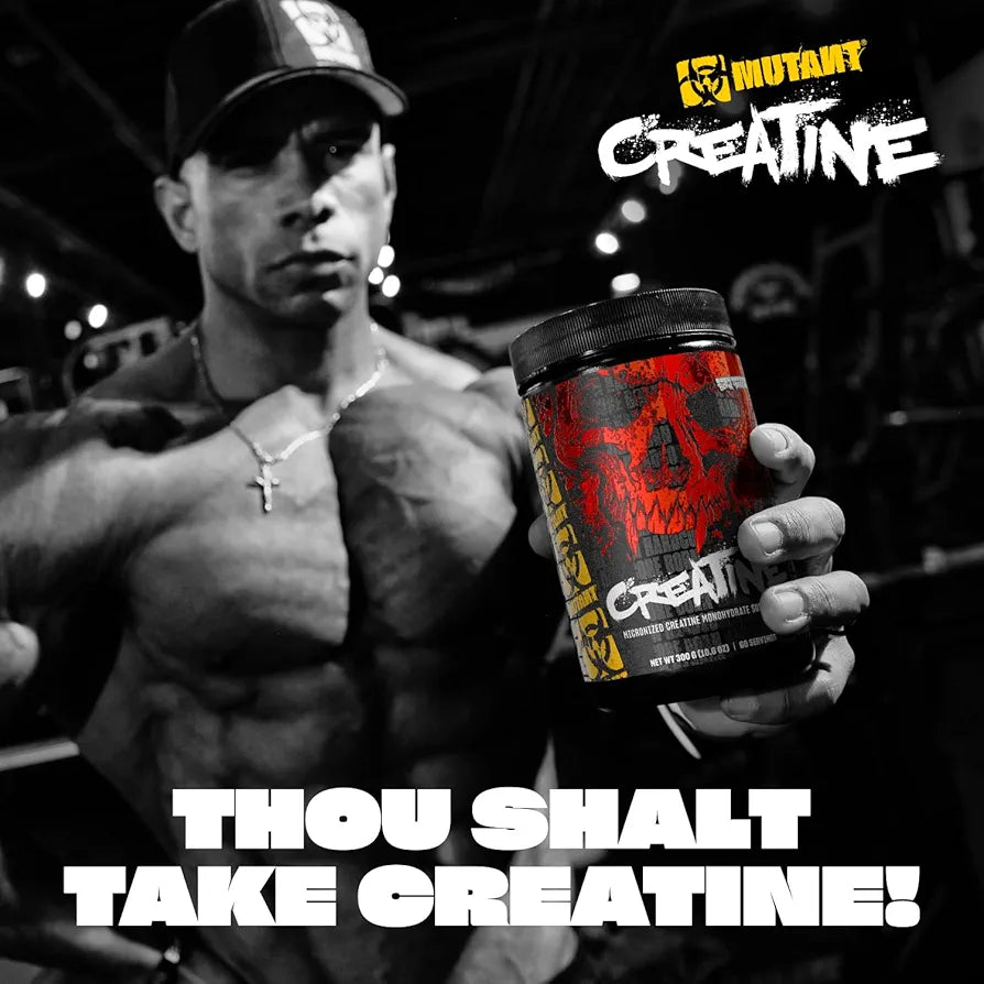 Mutant Creatine - Creatine Monohydrate Micronized Powder - Creatine Powder Supplement for Enhanced high-Intensity Performance - 60 Servings- 300 g - Unflavored