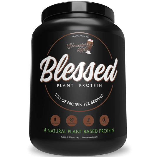 Blessed Vegan Protein Powder - Plant Based Protein Powder Meal - 23g of Pea Protein Powder Dairy Free, Gluten Free, Soy Free, No Sugar Added - 30 Servings (Chocolate Milk)